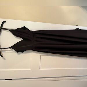Black Sleeveless V-Neck Maxi Gown
